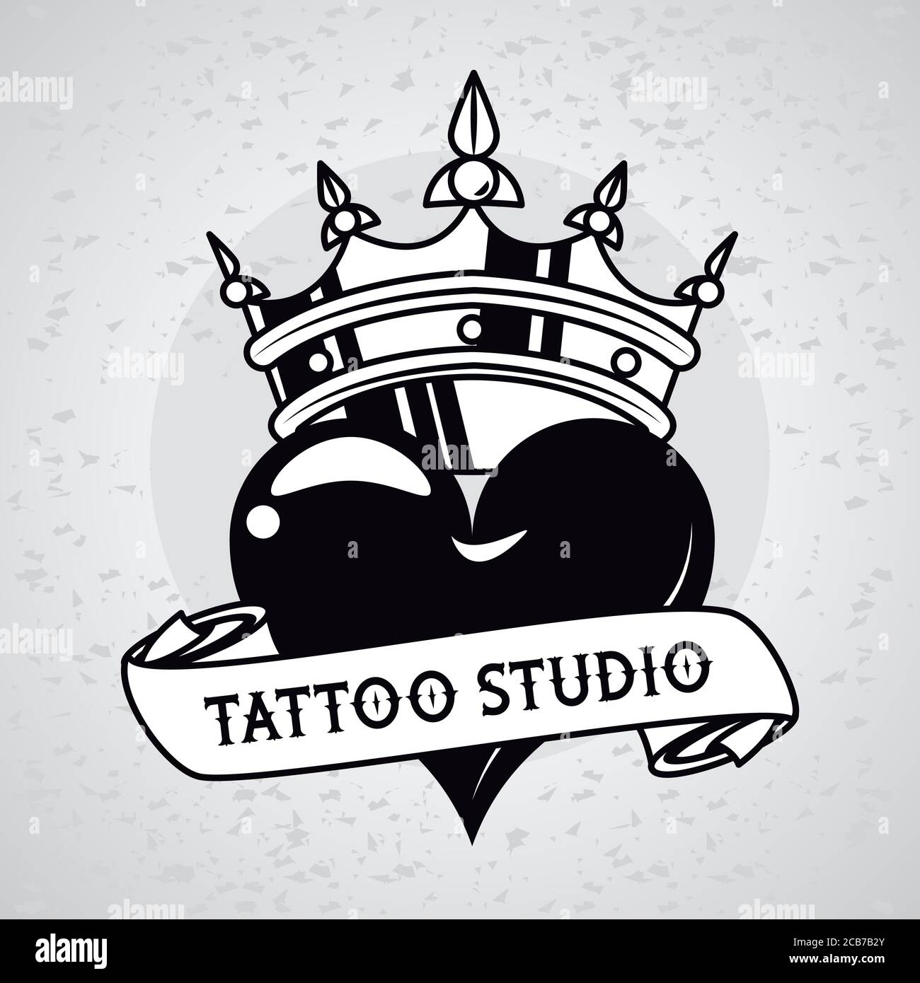 heart love with crown tattoo studio graphic vector illustration design  Stock Vector Image & Art - Alamy