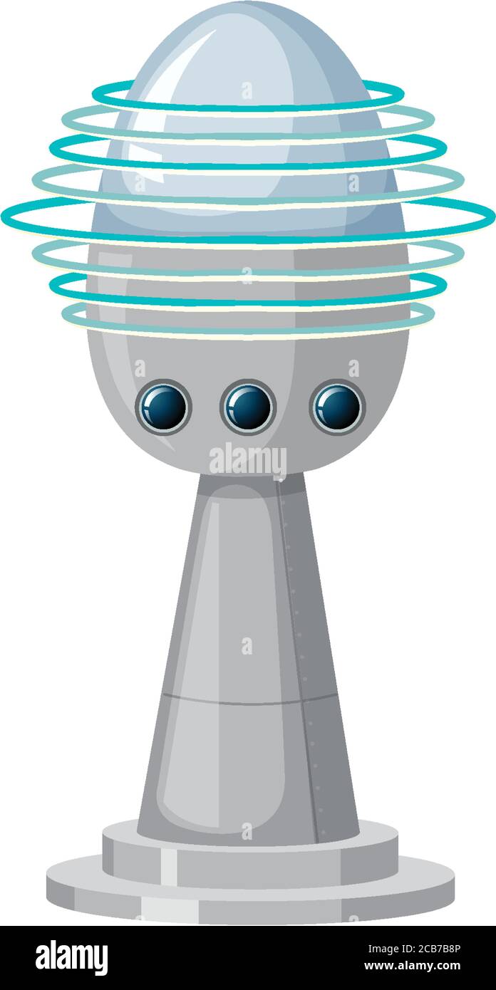 Isolated space tower station on white background illustration Stock ...
