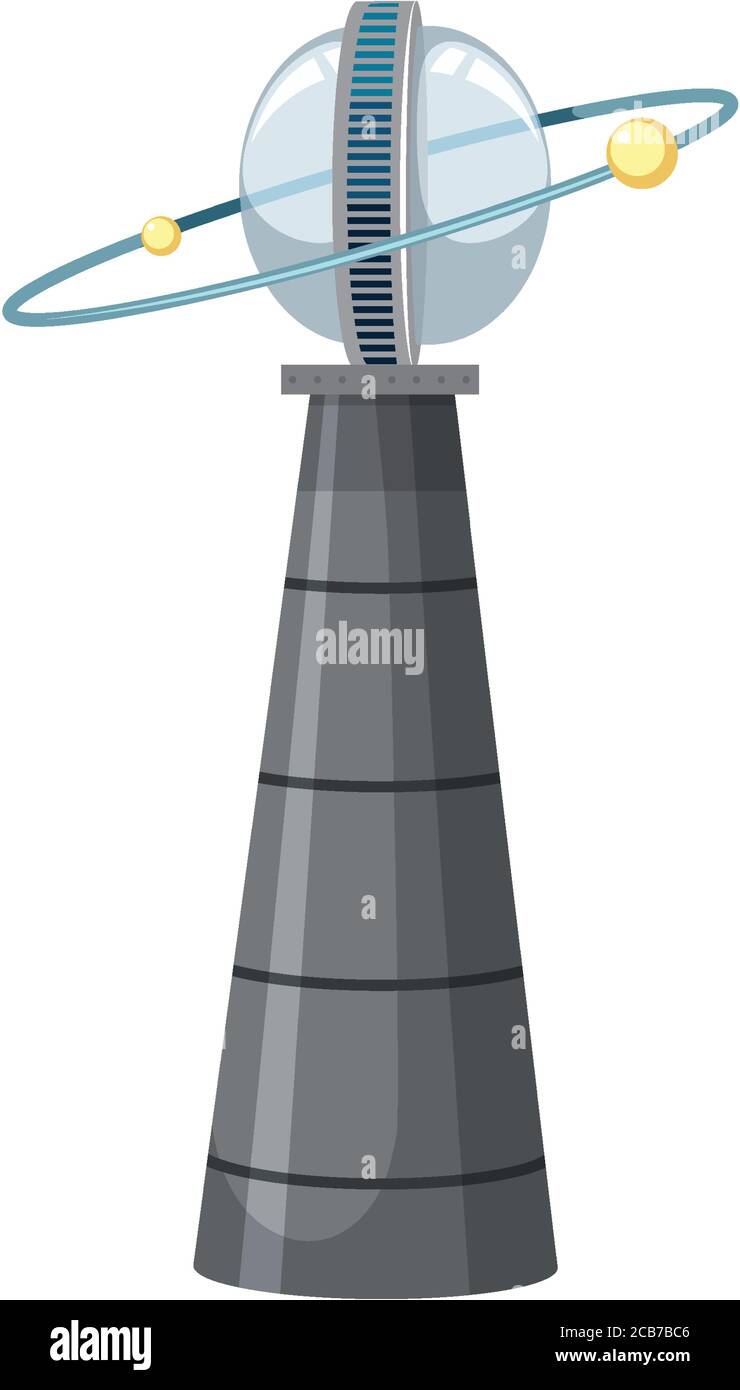 Isolated space tower station on white background illustration Stock ...