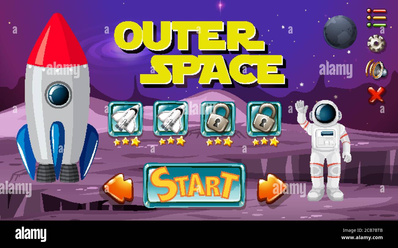Astronaut in space game scene illustration Stock Vector Image & Art Alamy
