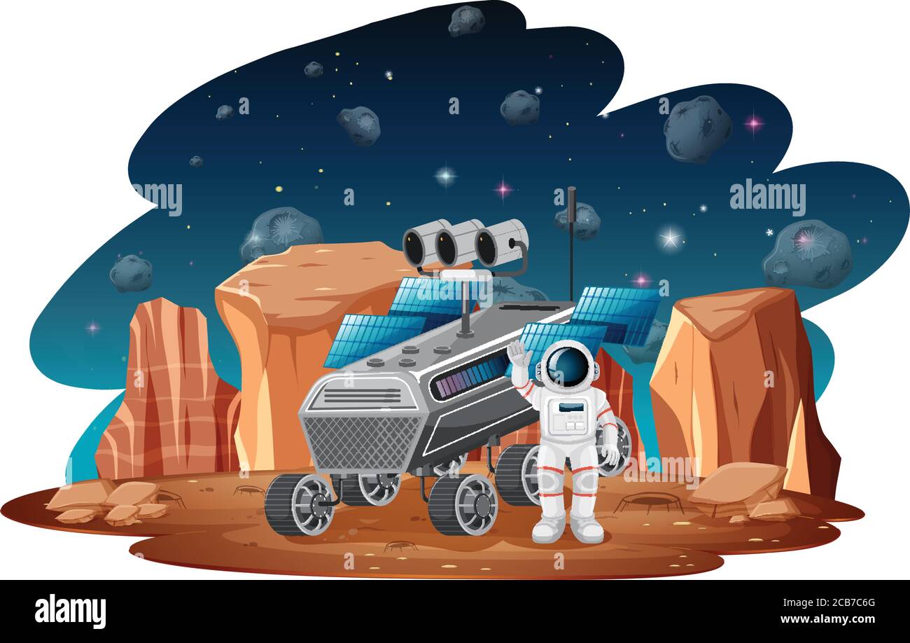 Astronaut in space scene illustration Stock Vector Image & Art - Alamy