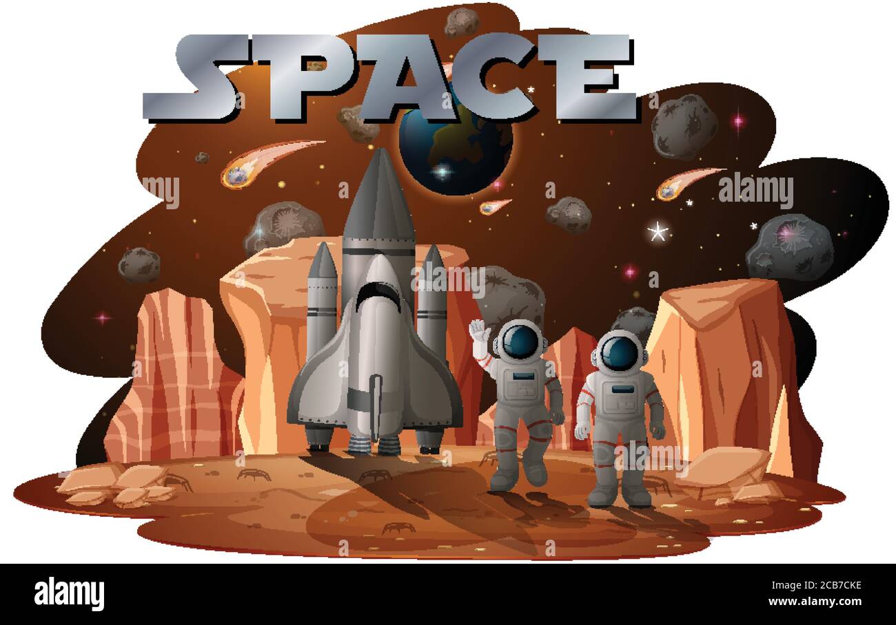 Astronaut in space scene illustration Stock Vector Image & Art - Alamy