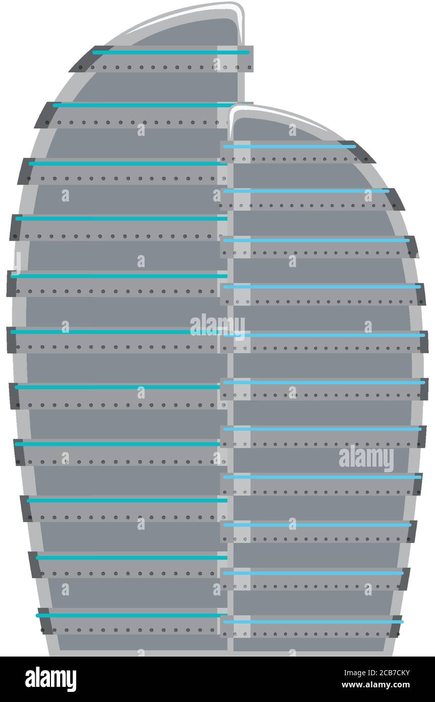 Isolated space tower station on white background illustration Stock ...