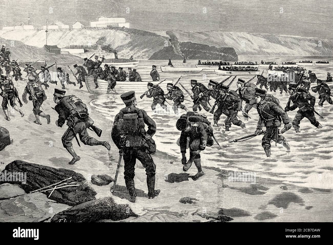 The siege of Port Arthur in 1894. First Sino-Japanese War