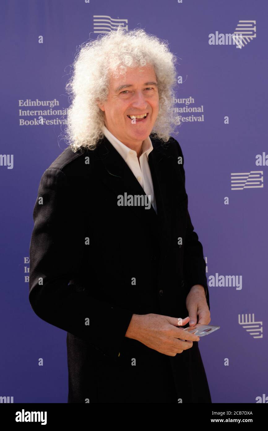 English musician, singer, songwriter, astrophysicist and photographer Brian May attends a photocall during the annual Edinburgh International Book Fes Stock Photo