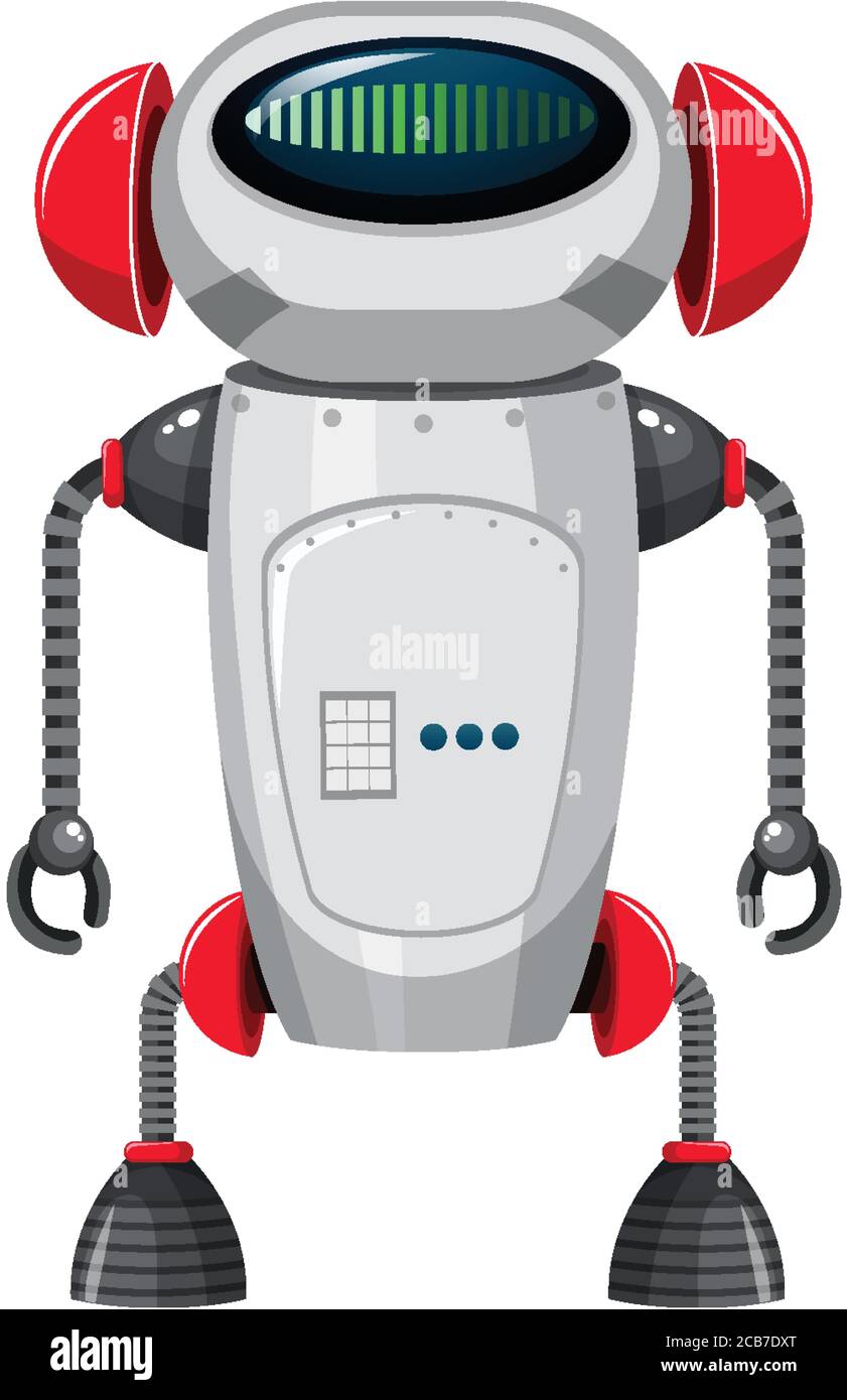 Isolated robot on white background illustration Stock Vector Image ...