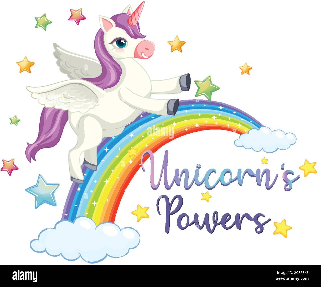 Unicorn power sign on white background illustration Stock Vector Image ...