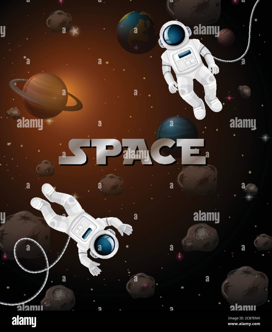 Astronaut in space scene illustration Stock Vector Image & Art - Alamy