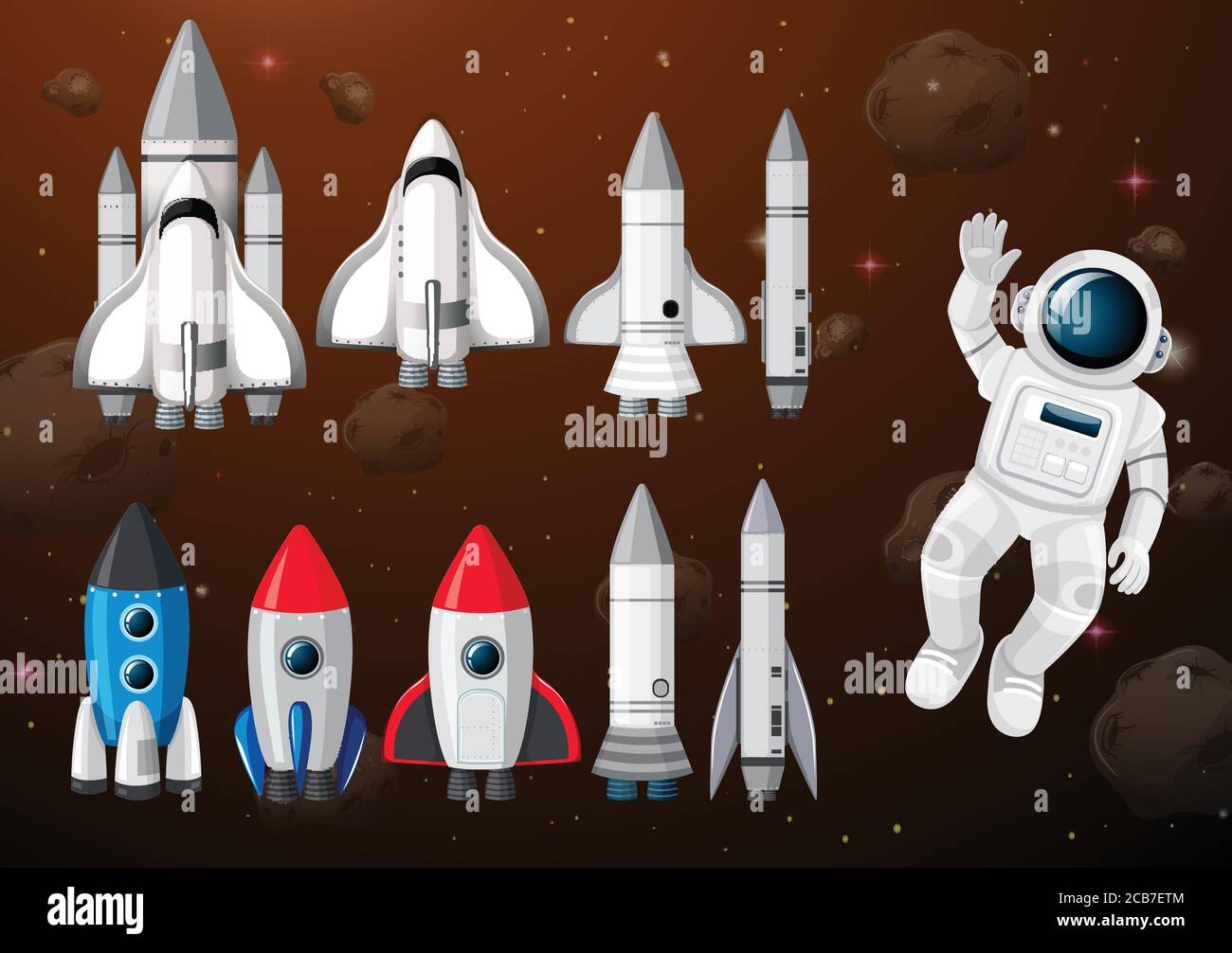 Astronaut in space scene illustration Stock Vector Image & Art - Alamy