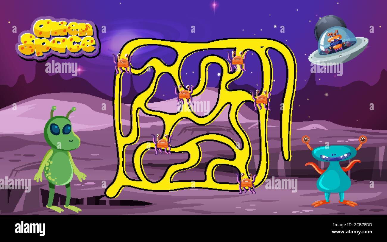 Alien space game template illustration Stock Vector Image & Art - Alamy