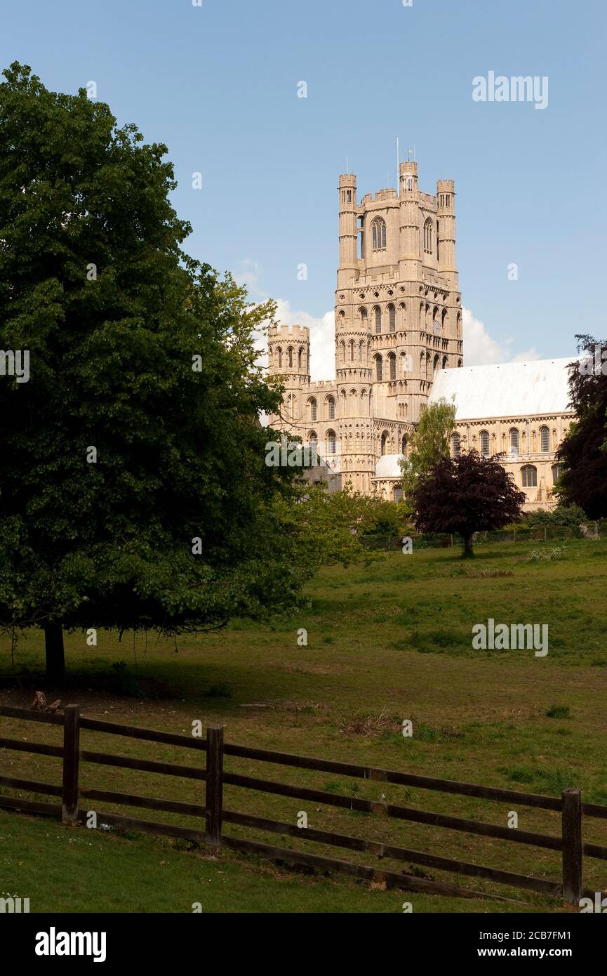 View of Ely Cathedral, Ely, Cambridgeshire, England. Stock Photo