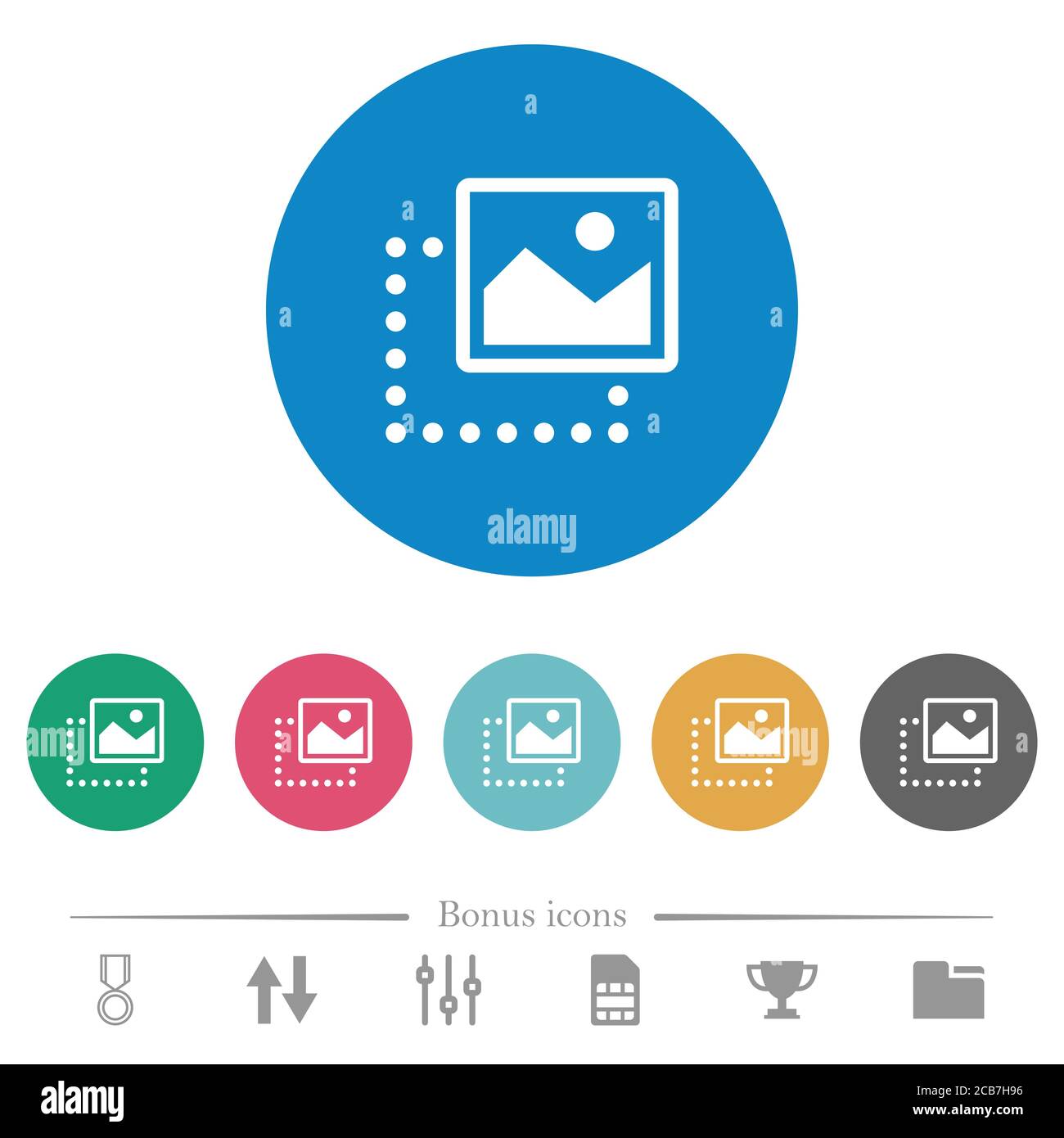 Drag image to top right flat white icons on round color backgrounds. 6 ...
