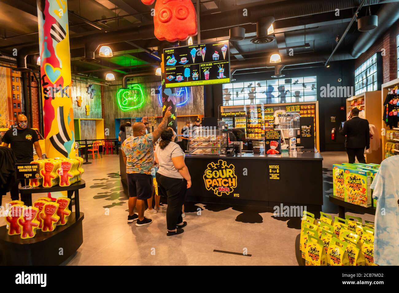 Visitors to Mondelez International’s Sour Patch Kids store in the Noho