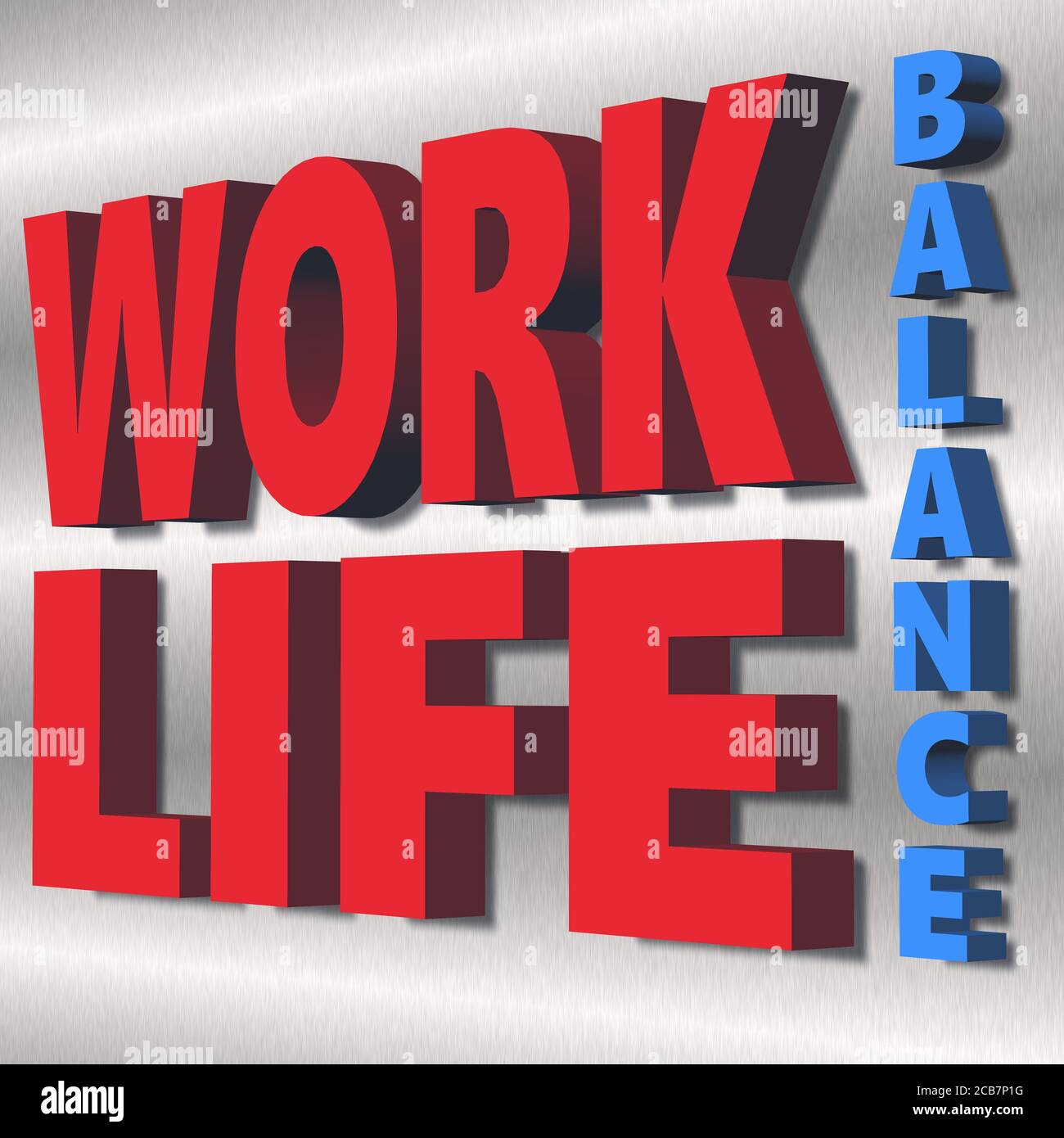 WORK LIFE BALANCE lettering - letters with shadow on metal background ...