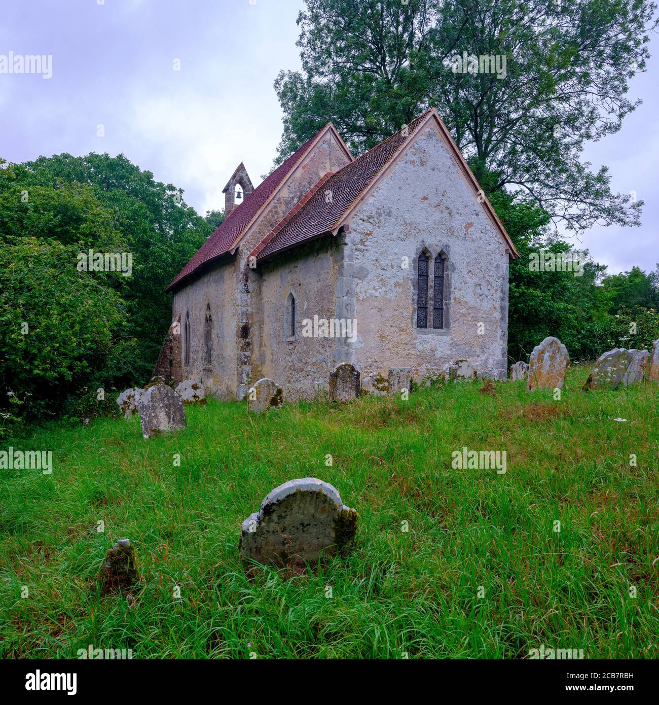 Midhurst, UK - July 25, 2020:  St Mary's Church in Chithurst near Midhurst in the South Downs National Park, West Sussex, UK Stock Photo