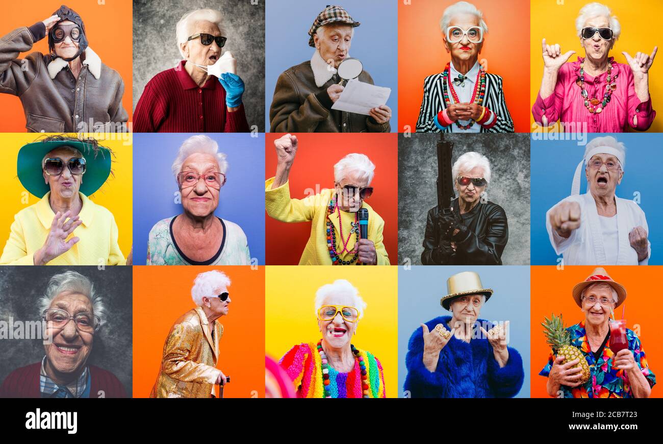 People collage Stock Photo