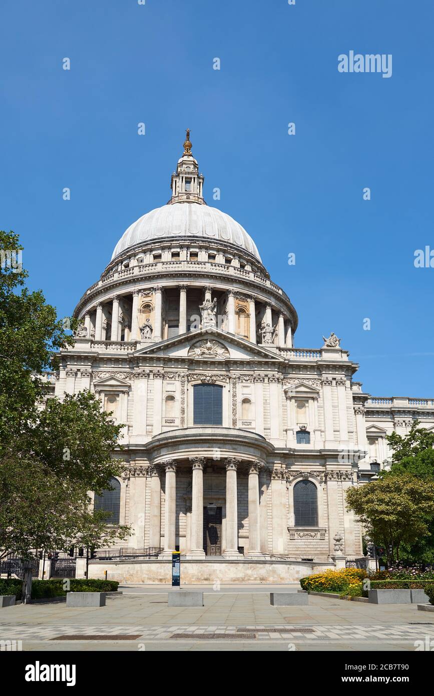 The south side of St Paul's Cathedral, in the City of London, UK Stock Photo