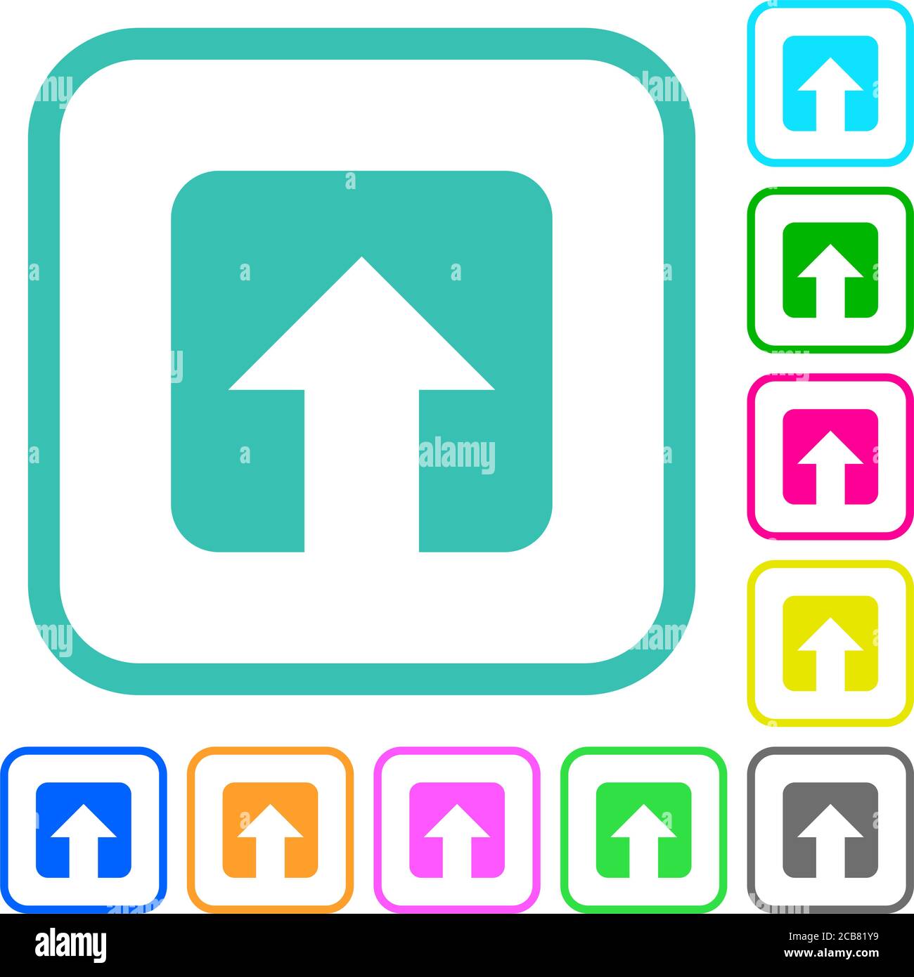 Upload vivid colored flat icons in curved borders on white background ...