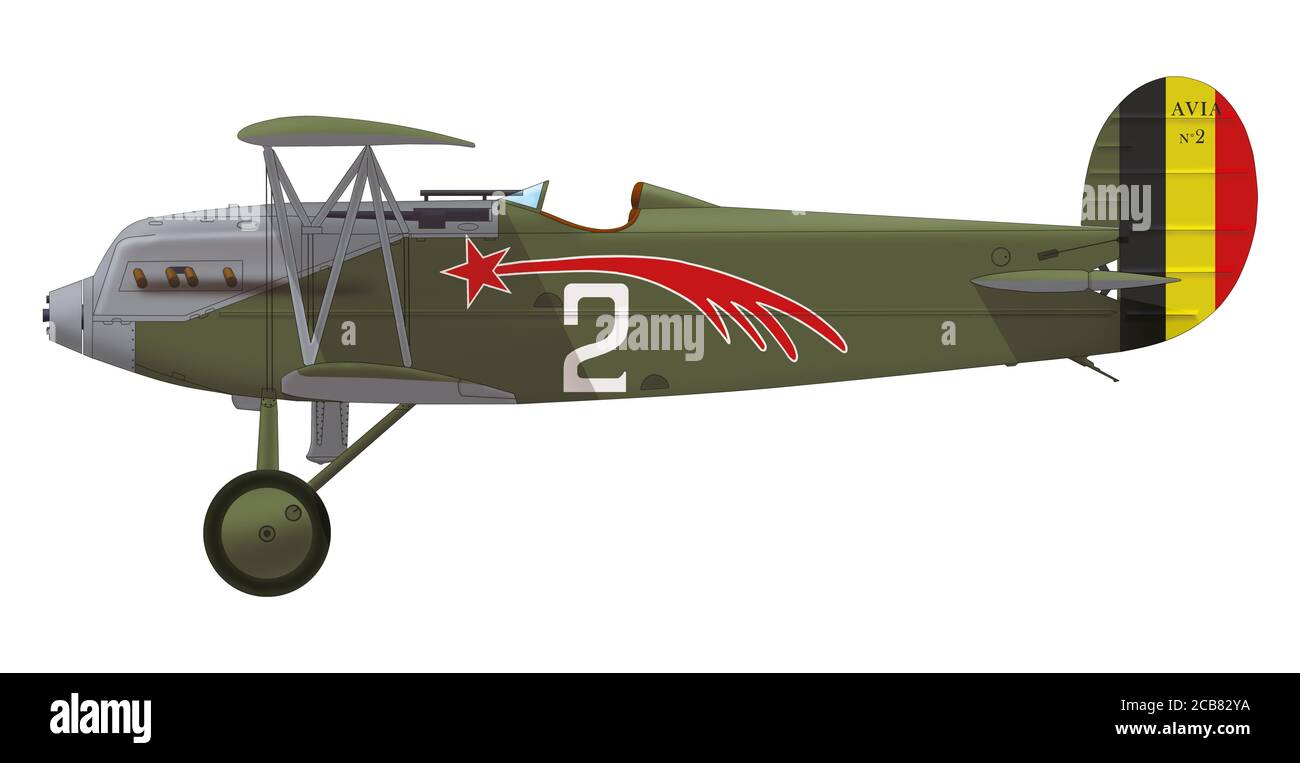 Avia BH-21 of the 1/I/2 Aé Comète (1st Flight 1st Group 2nd Regiment) of the Belgian Air Force, late 1920s Stock Photo