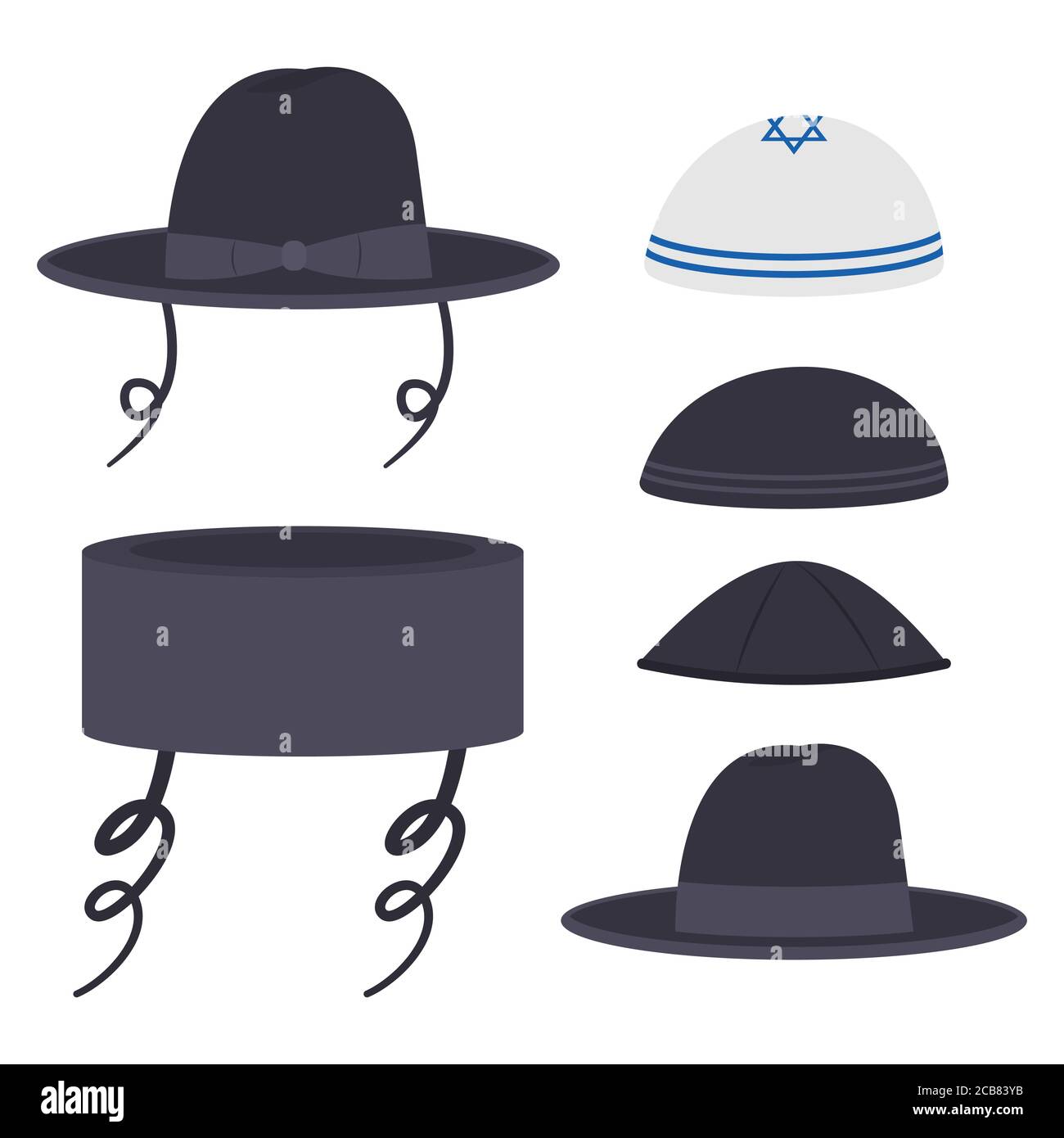 Mega Jumble Jewish Rabbi Fancy Dress Hat Set With Sideburns & Glasses – One Size