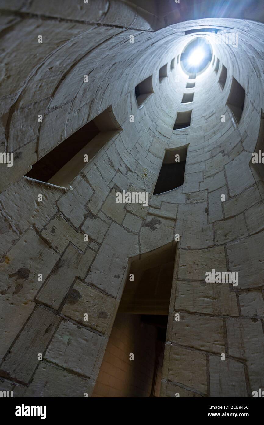 Double helix spiral staircase, Château de Chambord, Chambord, Loiret