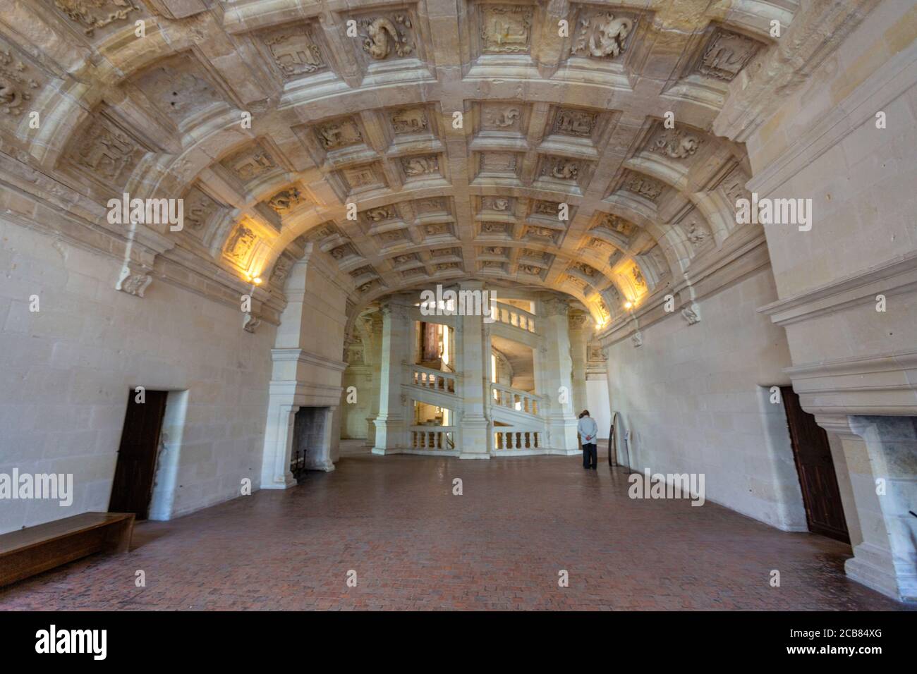 Double helix spiral staircase, Château de Chambord, Chambord, Loiret