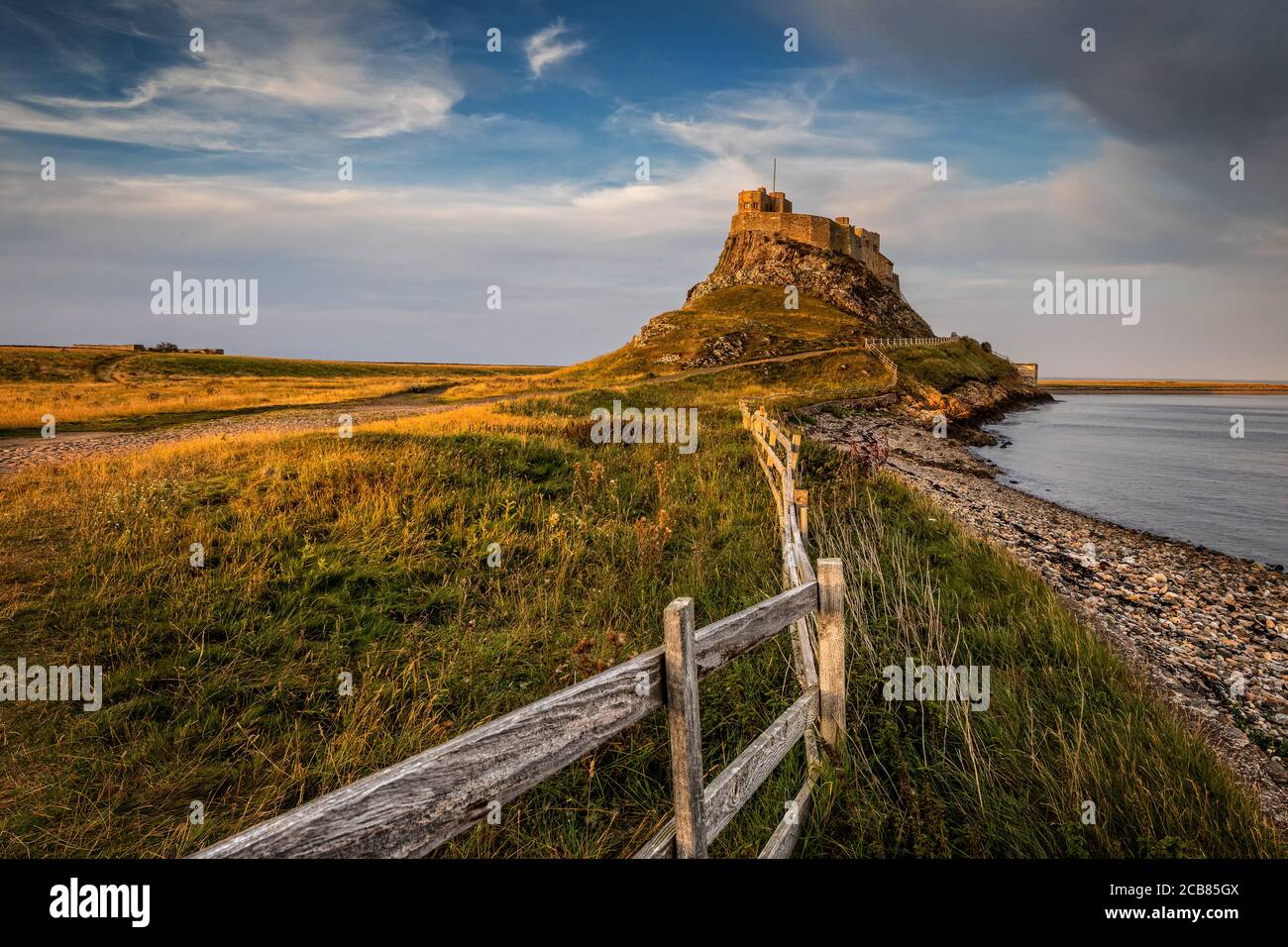 Earl Evening at Lindisfarne Castle Stock Photo