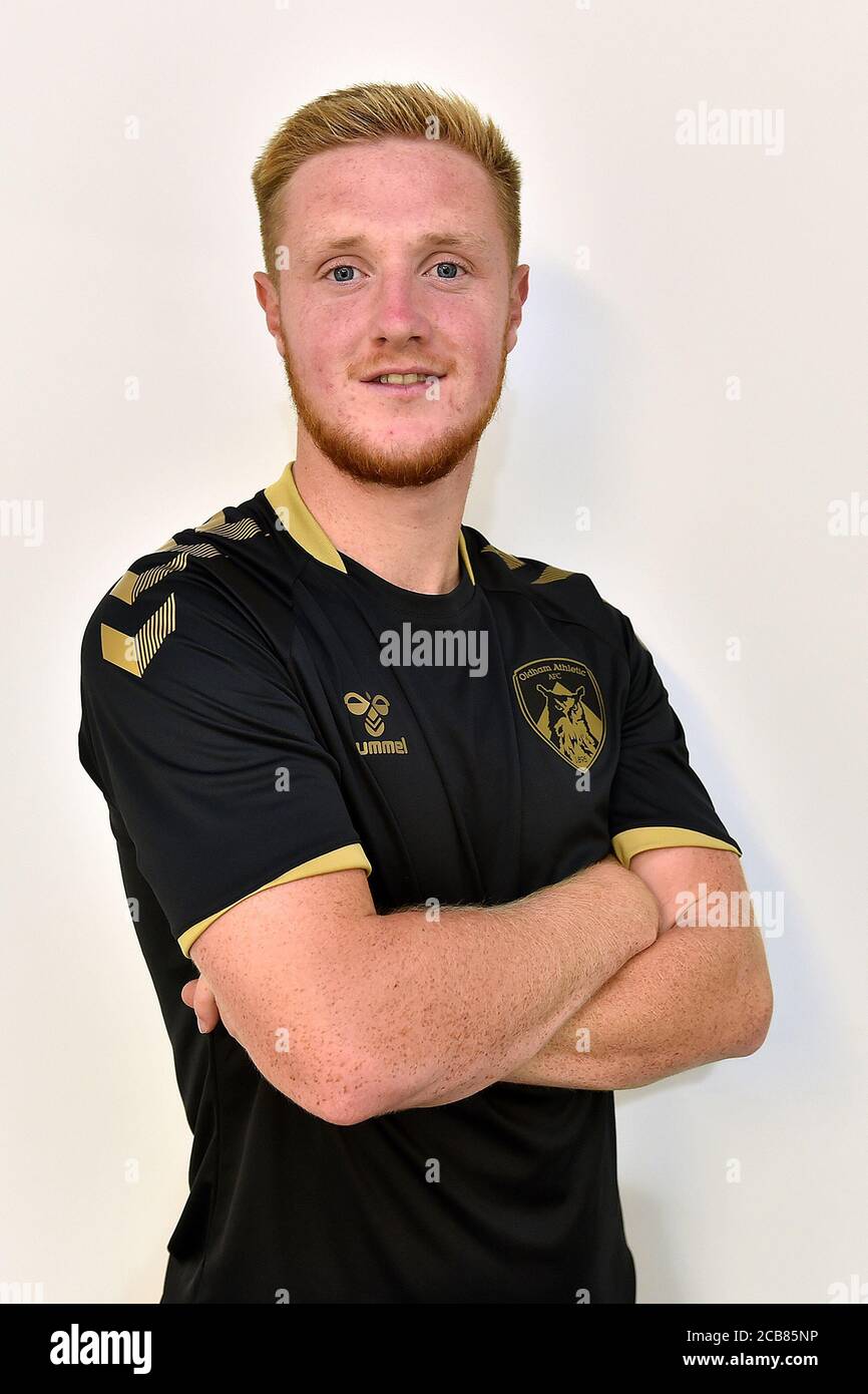 OLDHAM, ENGLAND - August 11th 2020. Davis Keillor-Dunn after arriving at Boundary Park to join Oldham Athletic on a one year deal. (Credit: Eddie Garvey | MI News) Credit: MI News & Sport /Alamy Live News Stock Photo