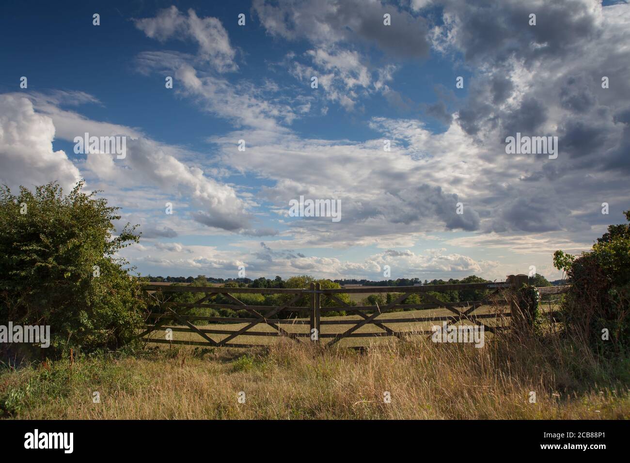 Farm Gateway in Suffolk, UK Stock Photo