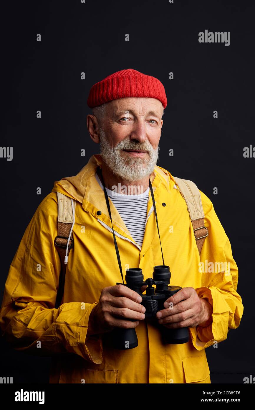 Black old man backpack watching hi-res stock photography and images - Alamy