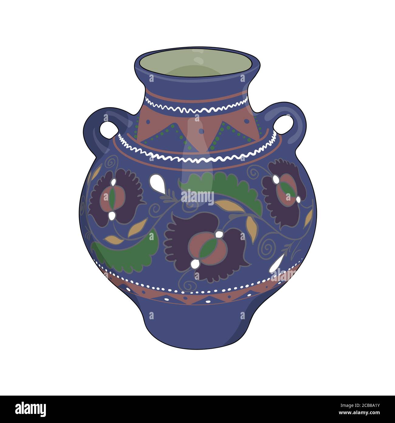 Ancient Decorative Jug. Vector. Stock Vector