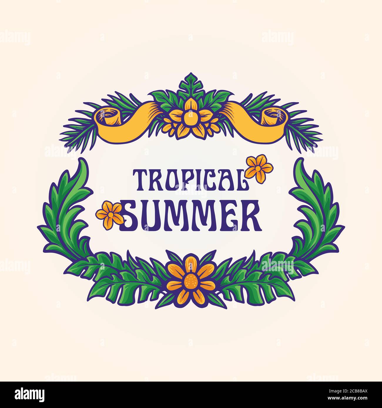tropical summer frame Leaf Stock Vector Image & Art - Alamy
