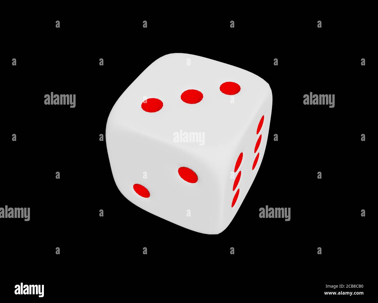 Happy cube on a black background. Dice. Gambling in a casino. Game and winnings.Happy cube on a black background. Dice. Gambling in a casino. Game and Stock Photo
