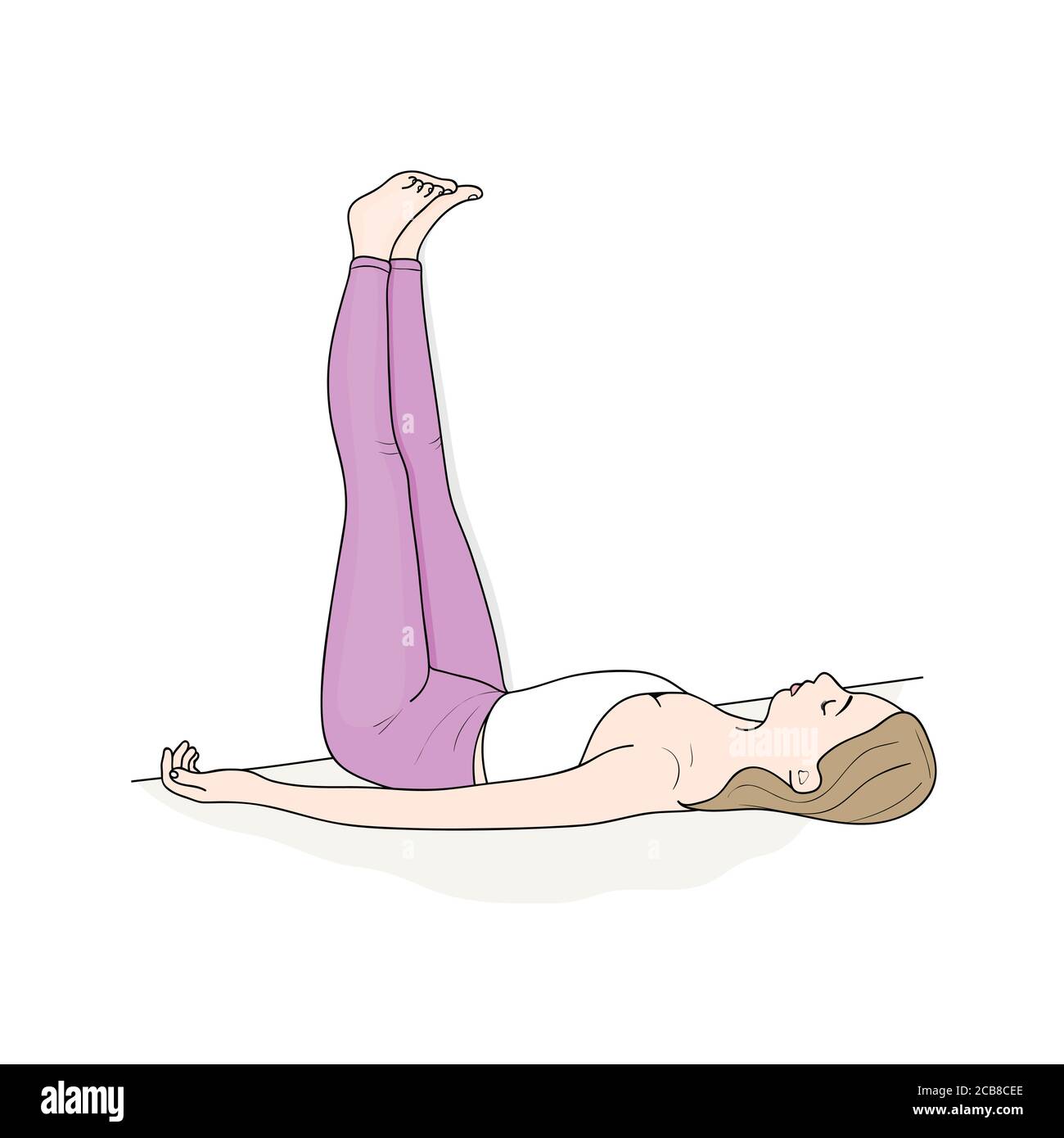 illustration of legs up the wall pose, yoga pose 24318091 Vector Art at  Vecteezy