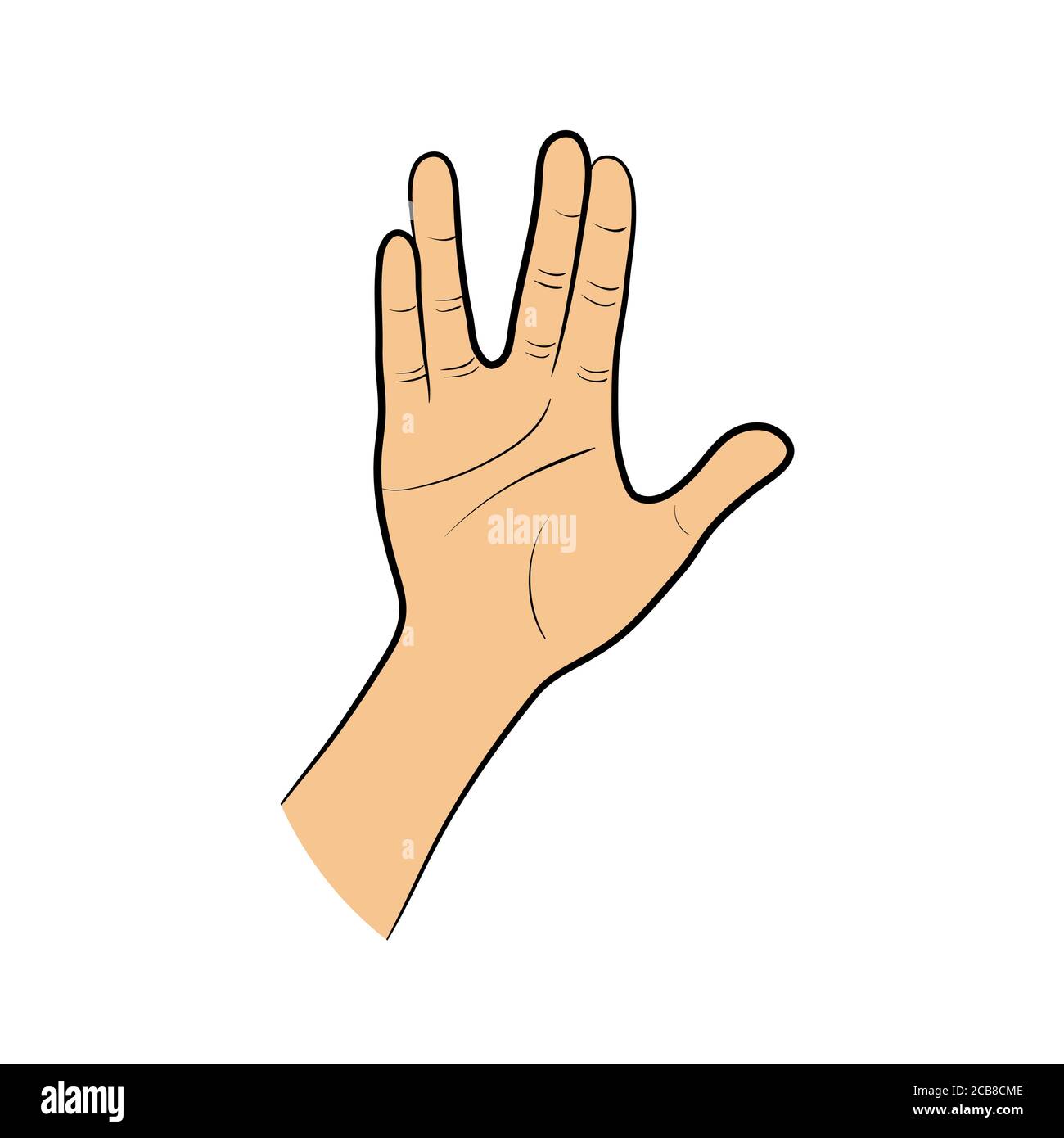 Salute Hand Gesture. Vector. Stock Vector