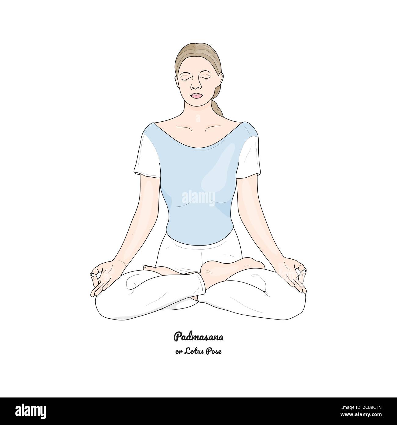 Women silhouette yoga lotus pose padmasana harmony meditation workout  vector illustration  CanStock