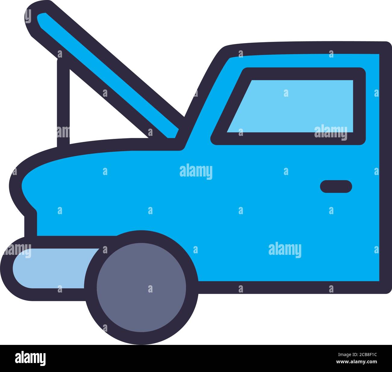 car hood line and fill style icon design, Repair service and vehicle