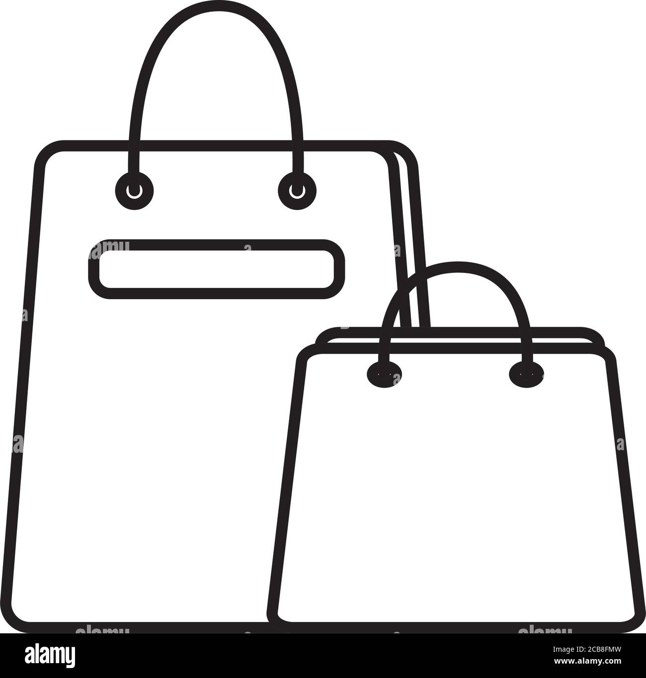 shopping bags line style icons vector illustration design Stock Vector ...