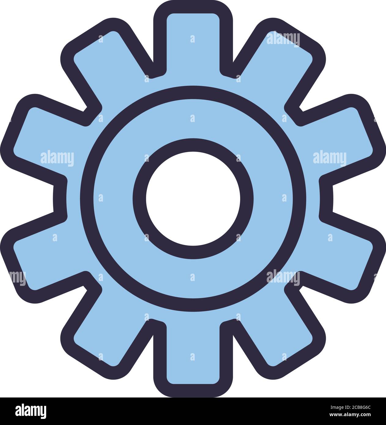 Gear line and fill style icon design, construction work repair machine ...