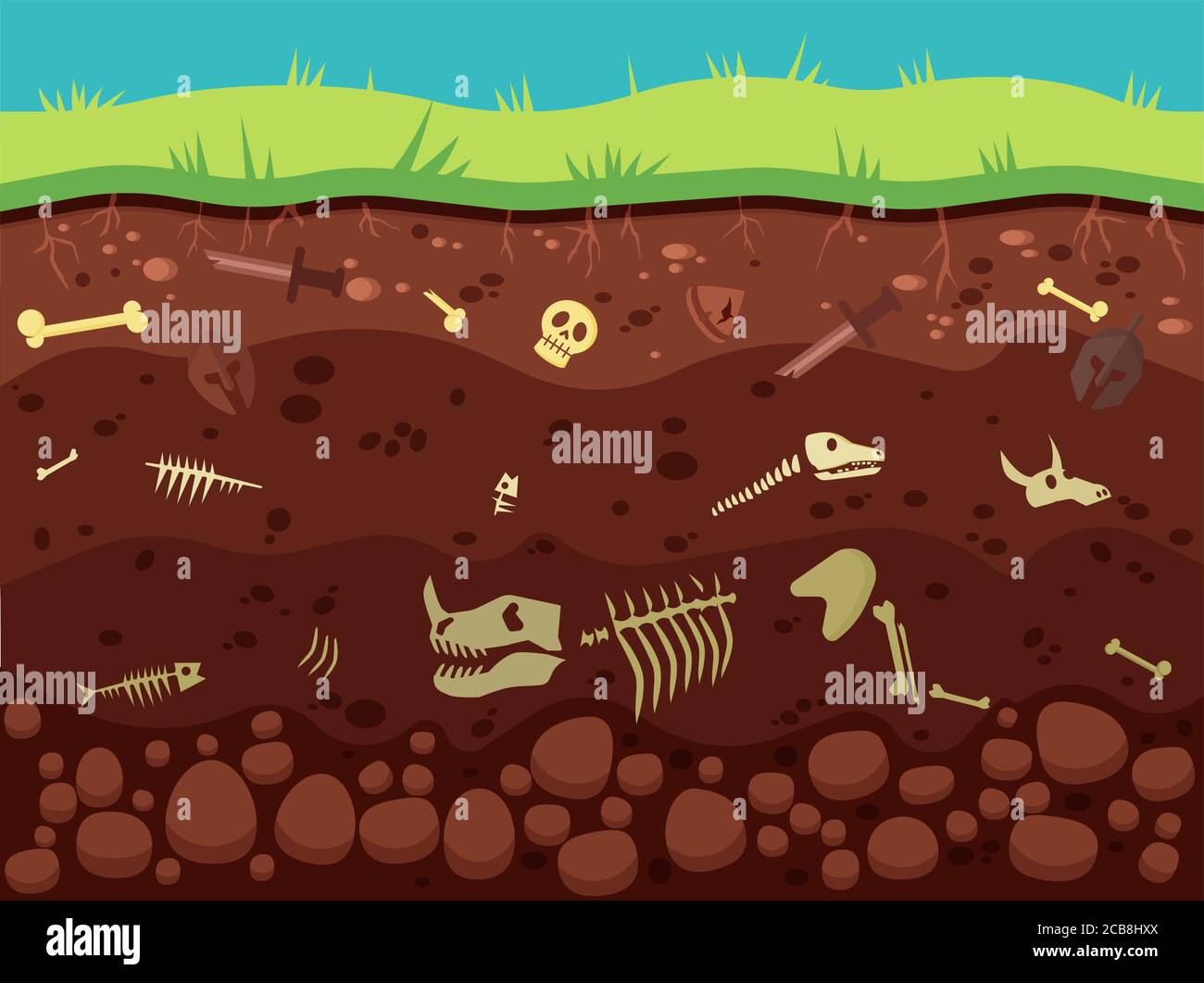 Archeology, historic artifacts under ground illustration. Dinosaurs and prehistoric animals bones, fossil in soil layers flat vector drawing. History, paleontology science, archeological excavation Stock Vector Image & Art - Alamy Archeology, historic artifacts under ground illustration. Dinosaurs and prehistoric animals bones, fossil in soil layers flat vector drawing. History, paleontology science, archeological excavation Stock Vector Image & Art - Alamy