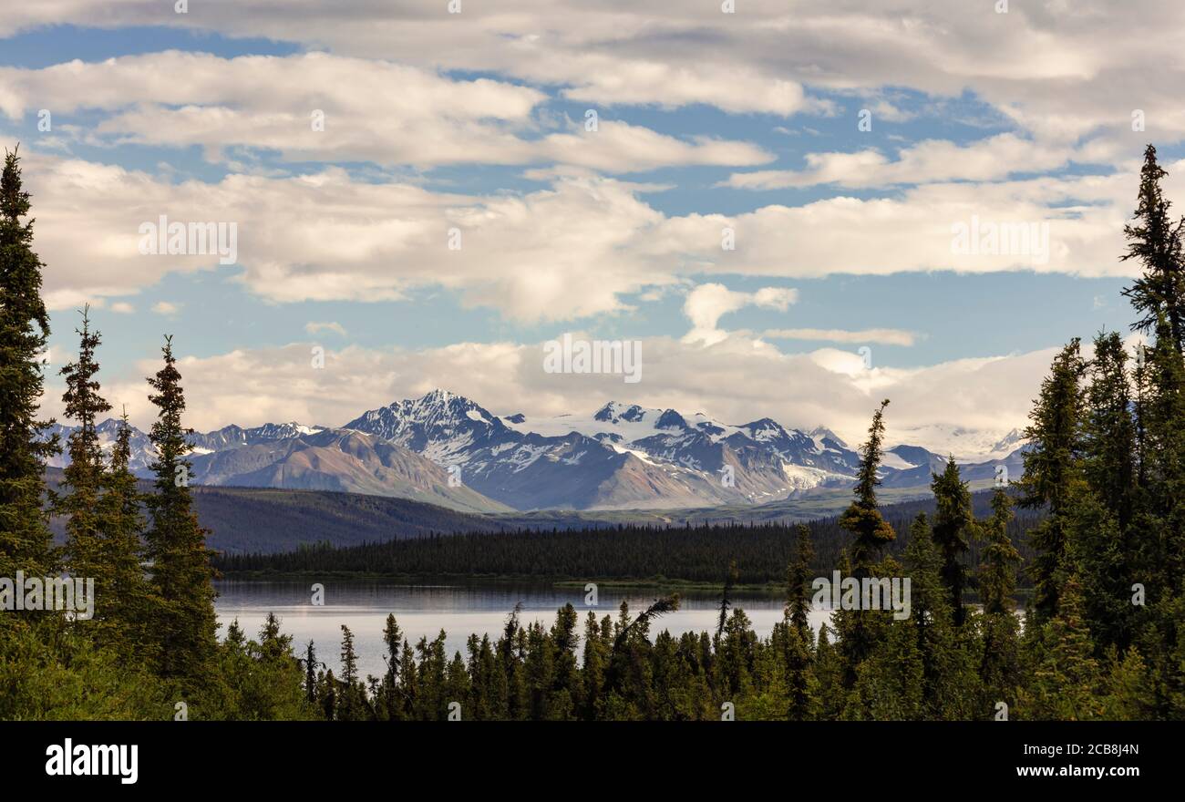 Paxson Lake and the Alaska Range in Interior Alaska Stock Photo Alamy