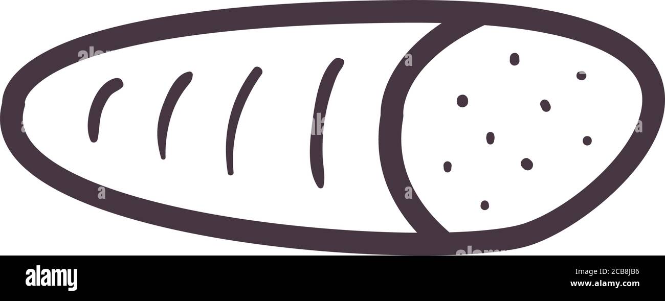 bread line style icon design, bakery food shop breakfast traditional ...
