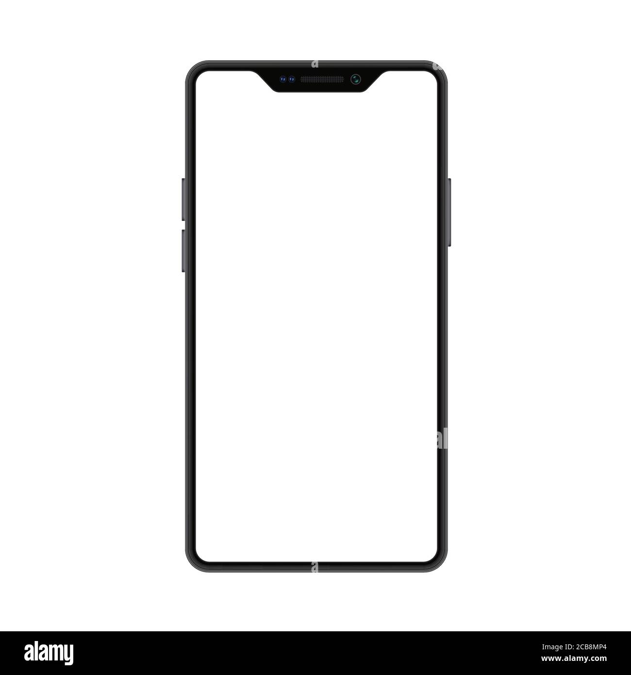 Trendy notch display design smartphone with blank screen. Realistic phone mockup for any project vector illustration Stock Vector