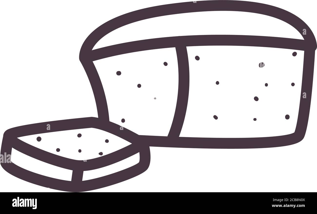 bread line style icon design, bakery food shop breakfast traditional ...