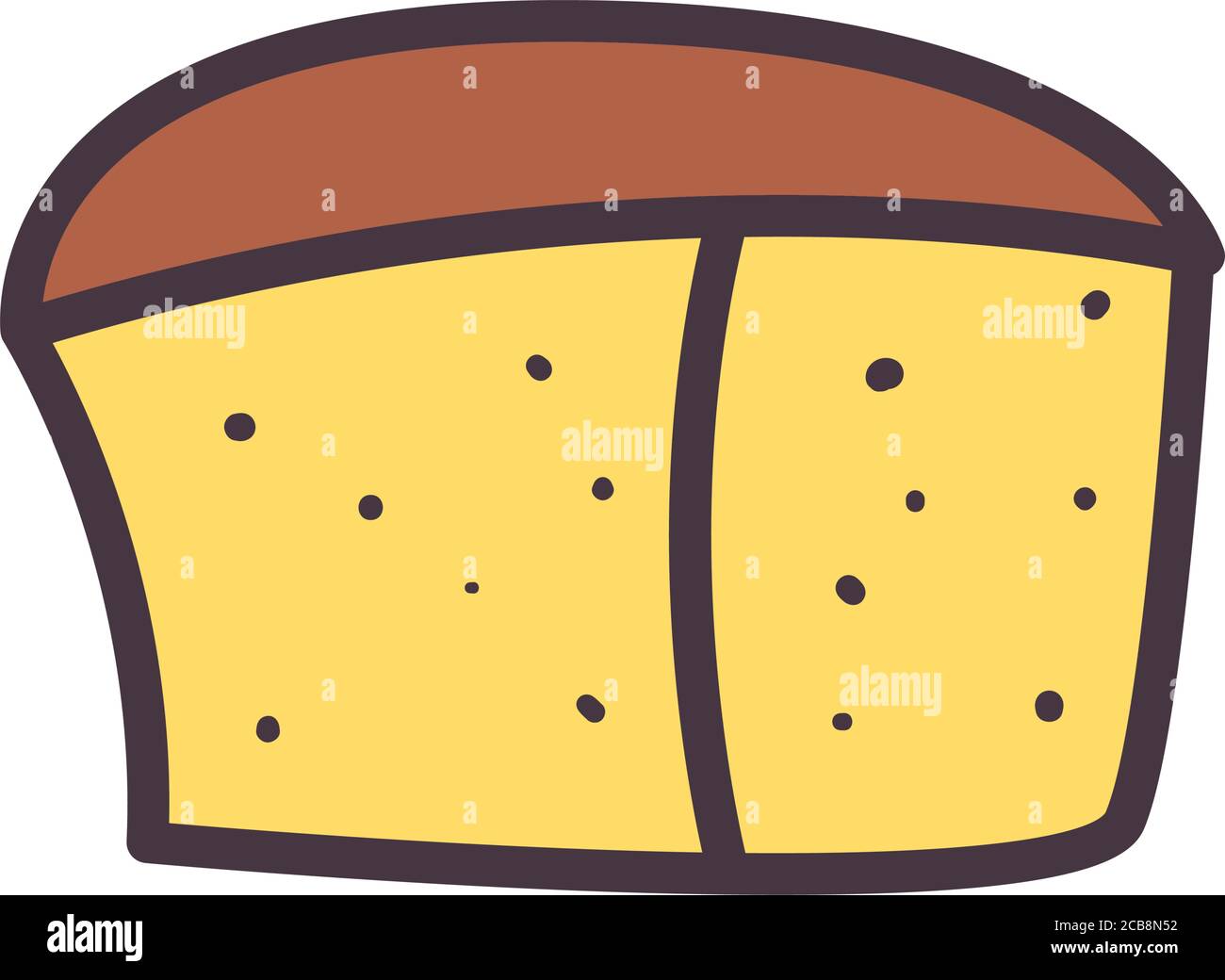 bread line and fill style icon design, bakery food shop breakfast ...