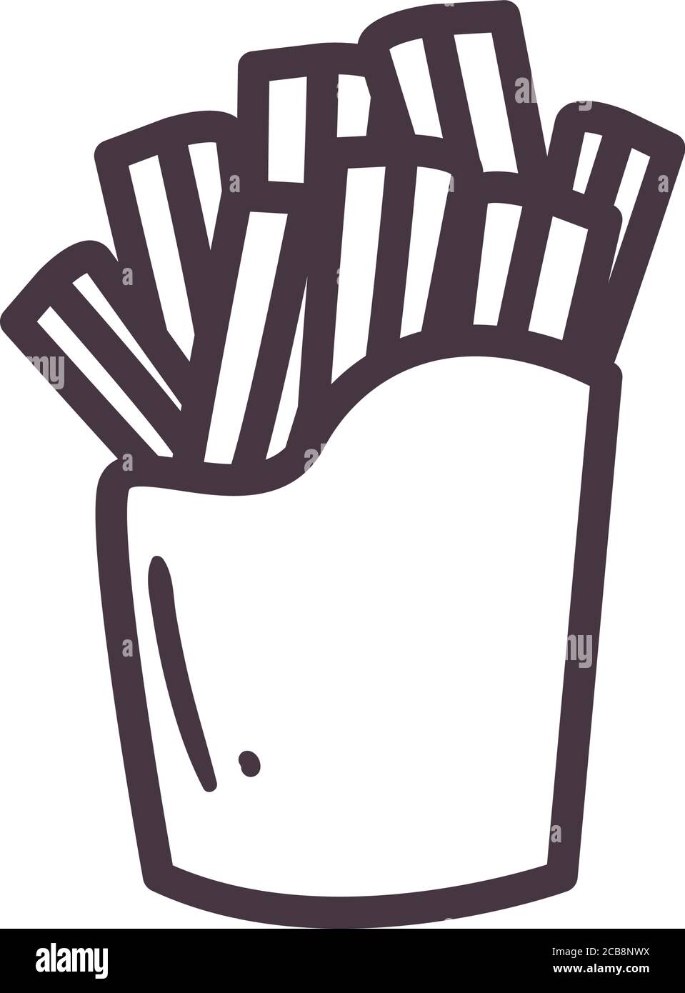 french fries line style icon design, food eat restaurant and menu theme ...