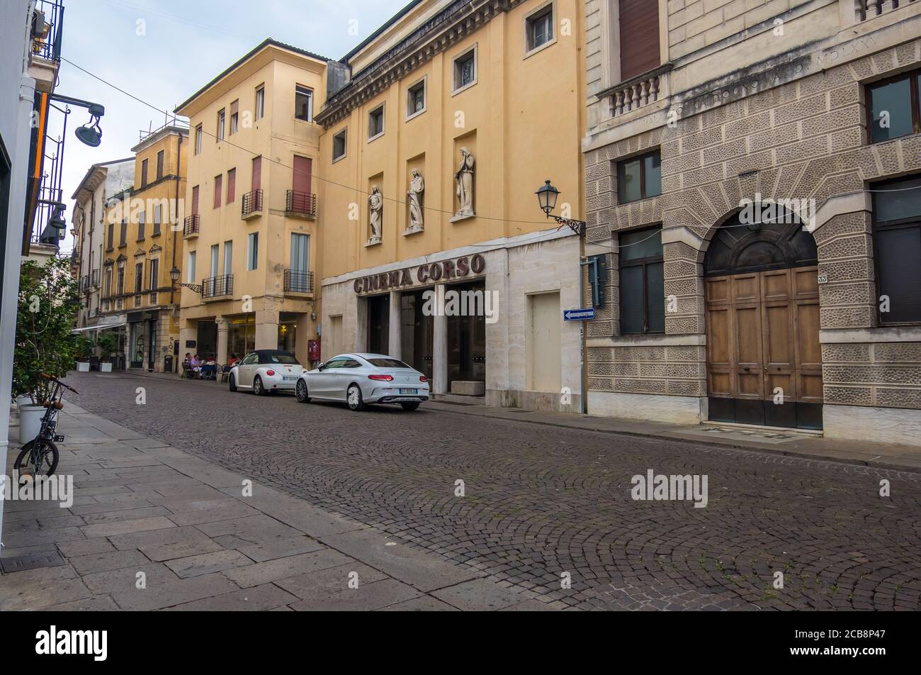 Vicenza, Italy - August 12, 2019: The Cinema Corso in historic center of Vicenza, Veneto region, Italy Stock Photo
