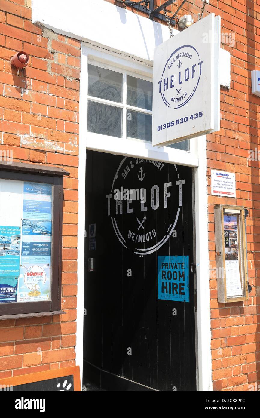 The Loft Bar & Restaurant, new foodie venue on Custom House Quay in Weymouth Harbour, in Dorset, UK Stock Photo