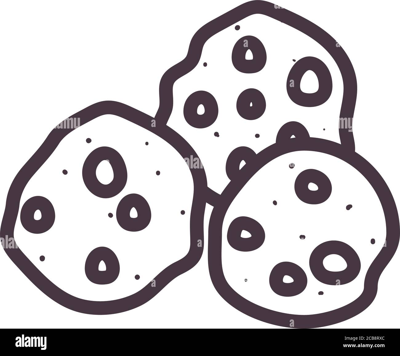 Sweet cookies line style icon design, dessert food delicious sugar ...