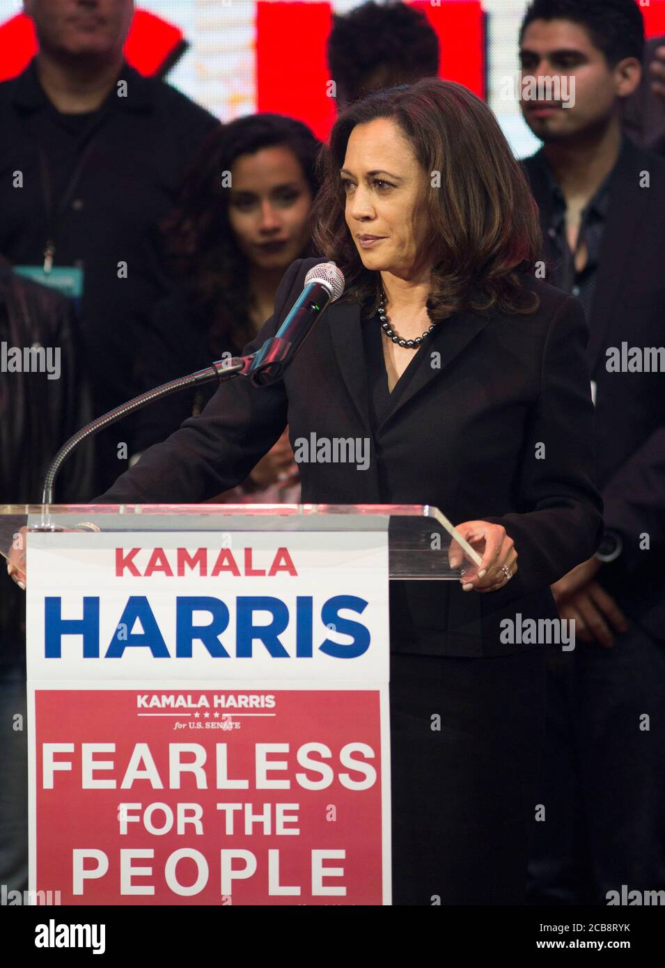 Los Angeles, CALIFORNIA, USA. 9th Nov, 2016. Supporters of democratic candidate Kamala Harris show their emotions as results show that Republican candidate Donald J Trump is taking the lead on early results in Florida on Tuesday 8 November 2016 in Los Angeles, California. Joe Biden picks Senator Kamala Harris to be his vice presidential running mate, making her there first black women on a major ticket today August 11 2020. the ARMANDO ARORIZO Credit: Armando Arorizo/Prensa Internacional/ZUMA Wire/Alamy Live News Stock Photo